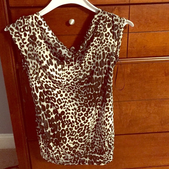 Express animal print open back top