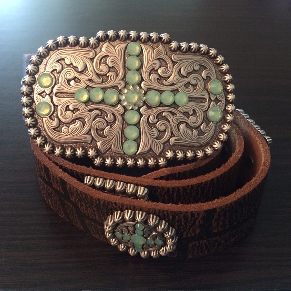 Ariat Accessories - Ariat Women's Blue Sunday Croc Print Leather Belt