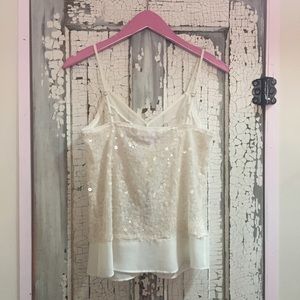 BCBGeneration Tops - BCBGeneration White Sparkle Cami BCBGeneration Tops - BCBGeneration White Sparkle Cami