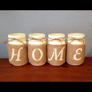 Handmade decorative Mason jars home set of four