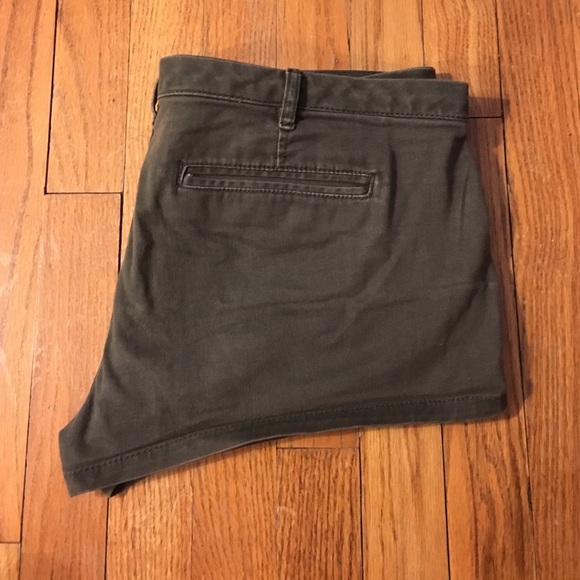 Olive green express short shorts low rise