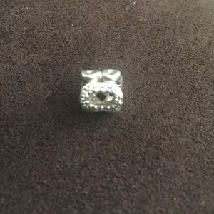 Silver Pandora charm with O design
