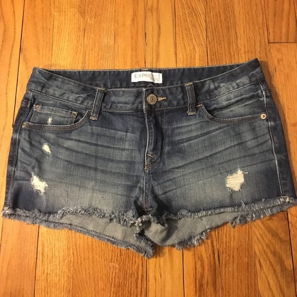 NWOT express denim jean short shorts frayed