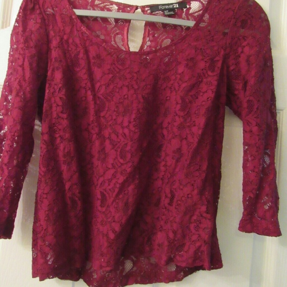 Wine Lace Top