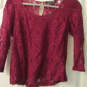 Wine Lace Top