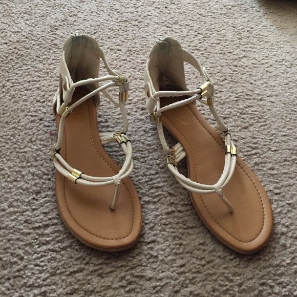 Off white and gold sandals