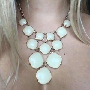 Nordstrom cream jeweled statement necklace