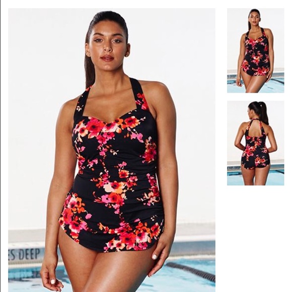S4A sarong front one piece bathing suit size 10