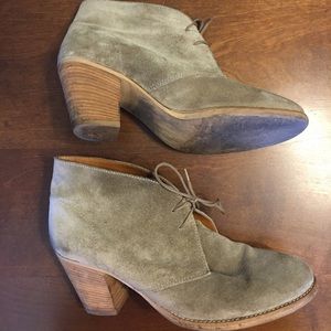 Madewell Tan Suede Lace-up Ankle Booties