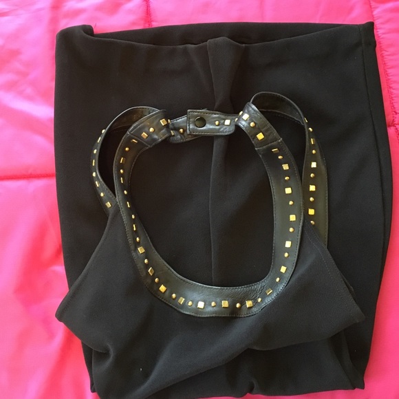 Black Leather + Lycra Party Dress