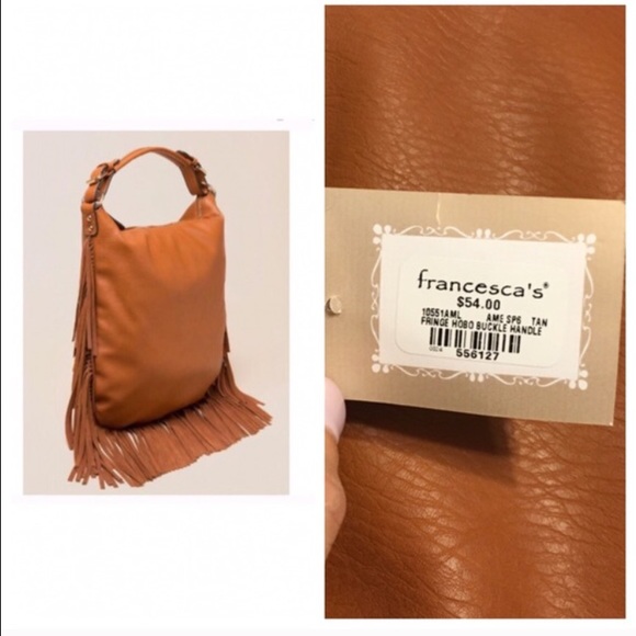 💥FLASH SALE💥NWT Francesca's Fringe Hobo Bag - Picture 2 of 4