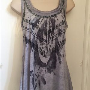 Miss Me Asymmetrical Grey Tank
