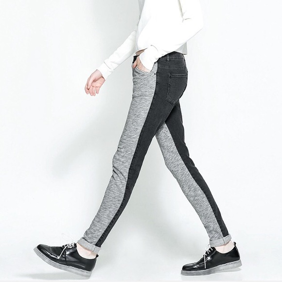 Zara sweats jogger denim back gray jeans - Picture 2 of 4