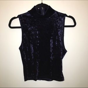 Semi Cropped Velvet Top