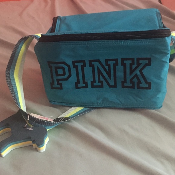 NWT PINK cooler & key chain