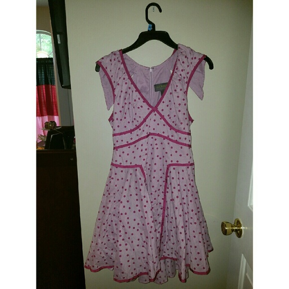 SWEET PURPLE & PINK POLKA DOT DRESS - Picture 1 of 3