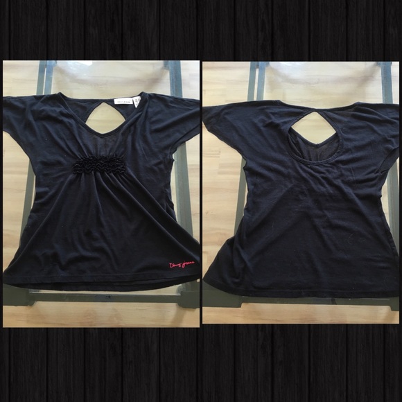 DKNY Jeans Black Casual Top Sz XS - Picture 4 of 4