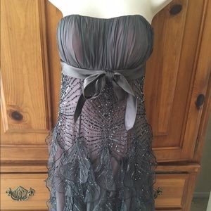 Stunning beaded grey cocktail dress size 4