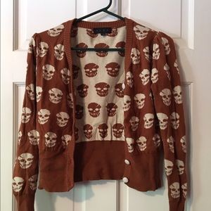 Modcloth "Skulls in Session" Skull Print Cardigan