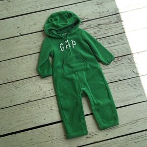 babyGAP bright green athletic fleece bodysuit
