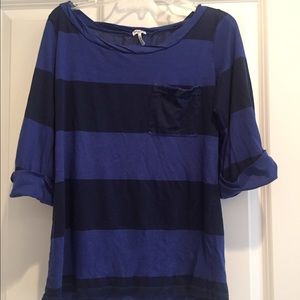 Blue and navy blue long-sleeved Splendid top