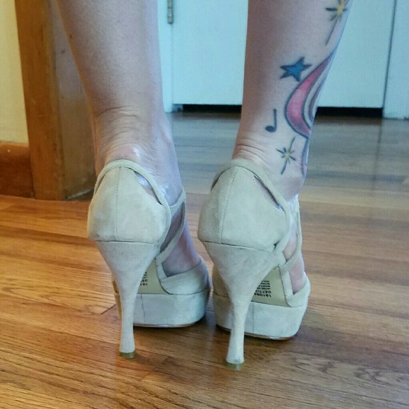 Chaussures à Talons Hauts à Brides Victoria Secret By Colin Stuart - Beige, Taille 8, Maille Daim