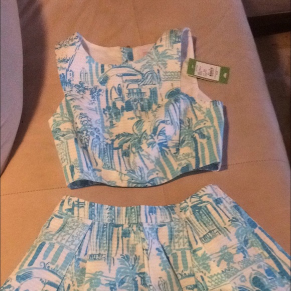 Lilly Pulitzer Melody top (00) and skirt (0) set
