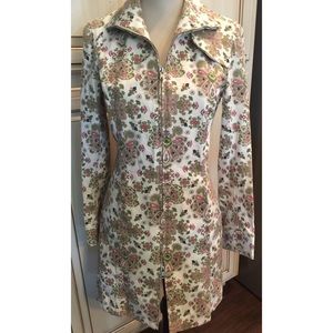 Nicole Miller Fall Floral Full Zip Duster Jacket