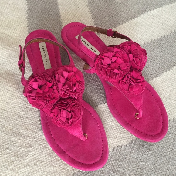 Zara Pink Suede Wedge size 9 (New)