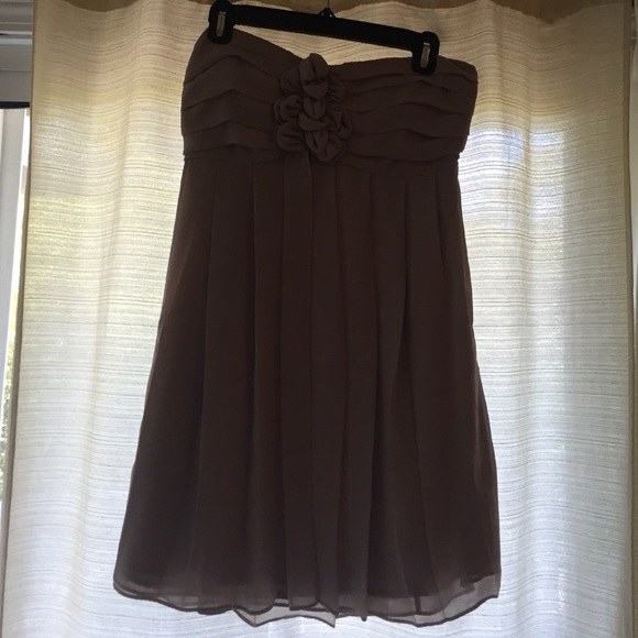 Beige strapless dress