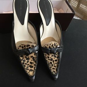 Black/animal print with leather bow