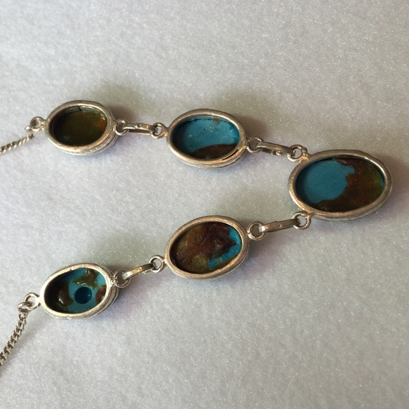 FINAL SALE PRICE Silver & Turquoise Chunk Necklace - Picture 4 of 4