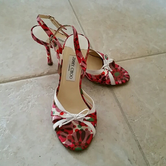 Jimmy Choo multi-colored floral  shoes