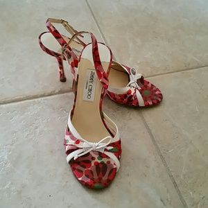 Jimmy Choo multi-colored floral  shoes