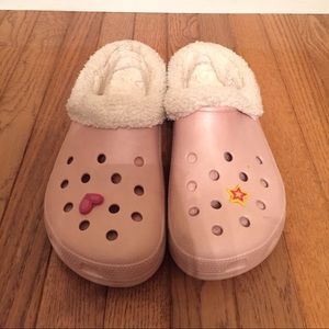 Pink Fuzzy Women's CROCS