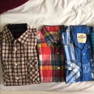 4 Long Sleeve Flannels, 2 long sleeve shirts set