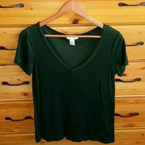 Jewel Tone V-neck Tee