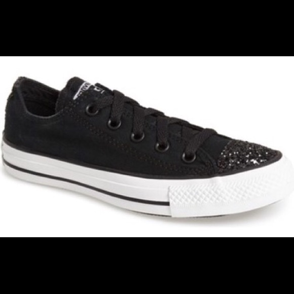 Converse Shoes Black Glitter Toe Converse All Star Poshmark