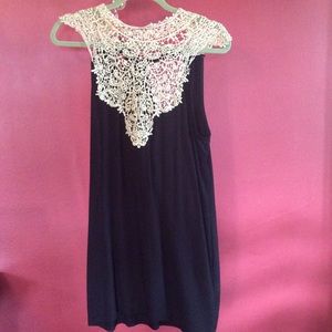 Cute black dress with gold lace inset