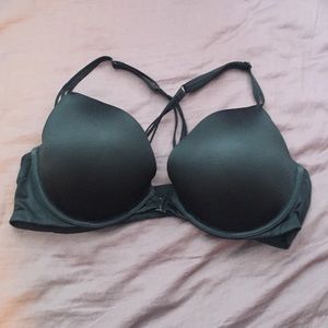 Black Strappy Racerback Push-up Bra