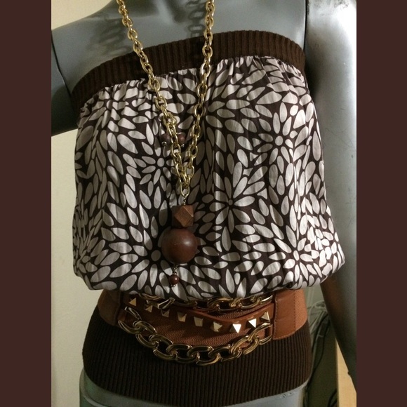 Bebe silk strapless top