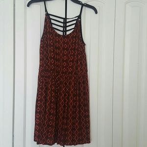 Black and red caged Dress