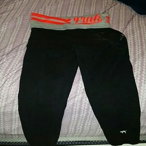 PINK black, grey, and orange yoga leggings