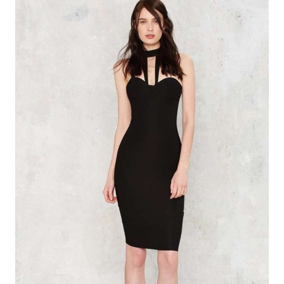Black choker necklace dress