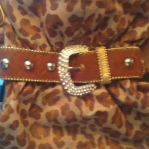 Brown leapord skin print bag