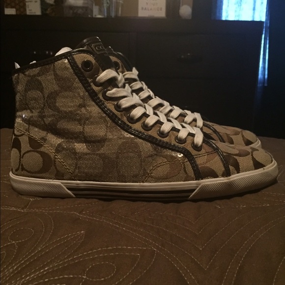 Coach sequined high tops. Size 8