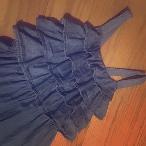 Girls Cherokee Denim Ruffle Dress Size Medium 7/8