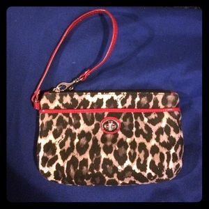 Coach Black/Red Wristlet