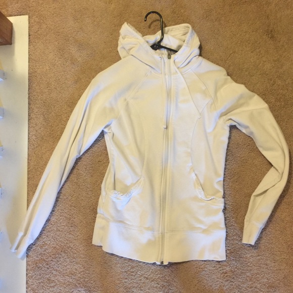 White zip up hoodie