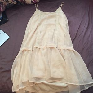 Cream Summer Dress With Lace Detail